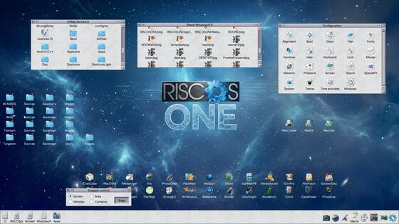 The same Frosted desktop, showing a different set of files in the shared filer window